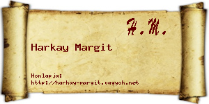 Harkay Margit névjegykártya